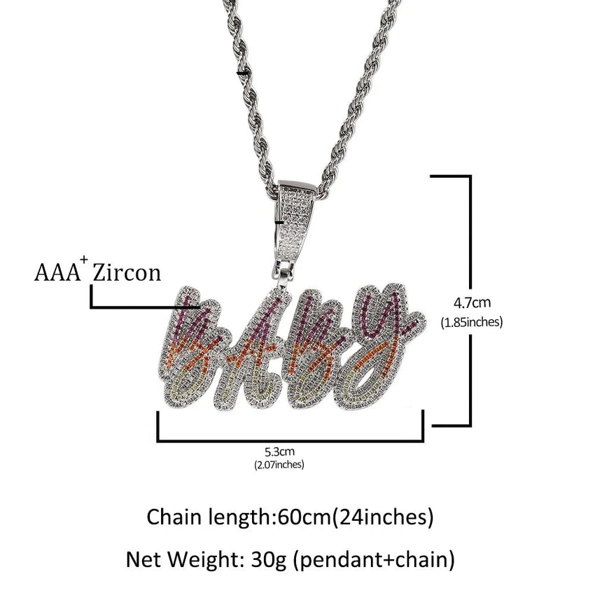 [Custom] Gradient Custom Name Pendant