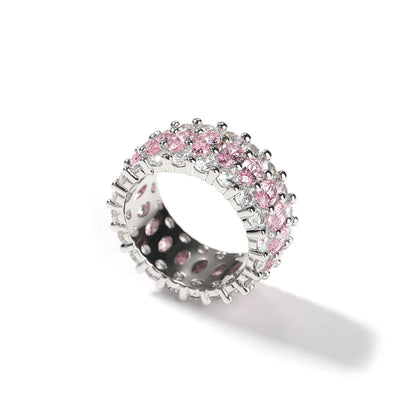 9.5mm Ring Pink Oval Stones