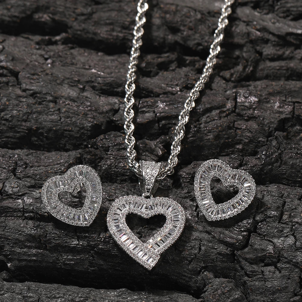 Heart Necklace & Earrings Set