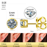 VVS1 Moissanite Classic Round Earrings