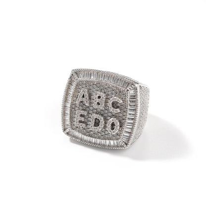 [Custom] Big Square Initial Ring