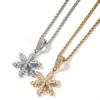 New Rotating Snowflake Pendant Necklace