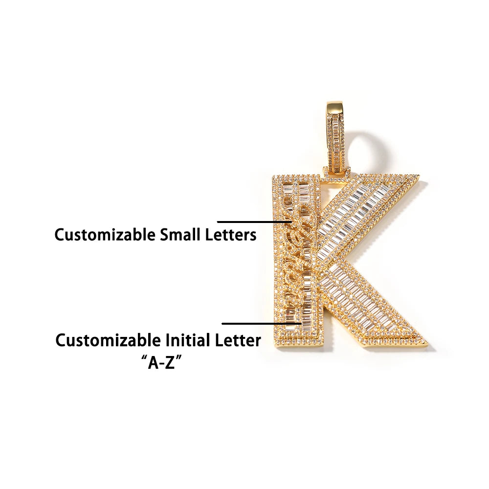 [Custom] Big Initial & Name Pendant