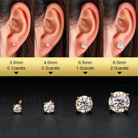 VVS1 Moissanite Classic Round Earrings