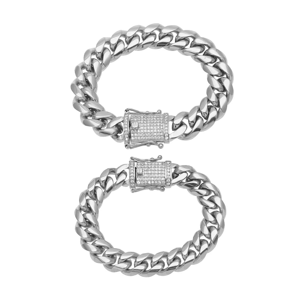 12mm/14mm Cuban Link Bracelet/Chain