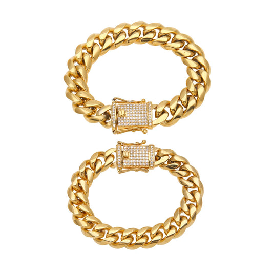 12mm/14mm Cuban Link Bracelet/Chain