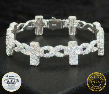 VVS1 Moissanite Cross Bracelet