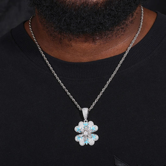 VVS1 Moissanite Glow In Dark Snowflake Pendant