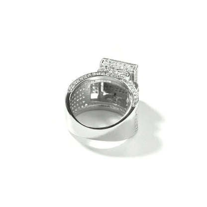 Square Double Layer Charm Ring