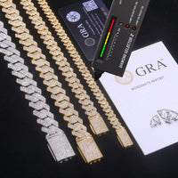 VVS1 Moissanite 18k Gold Cuban Chains & Bracelets