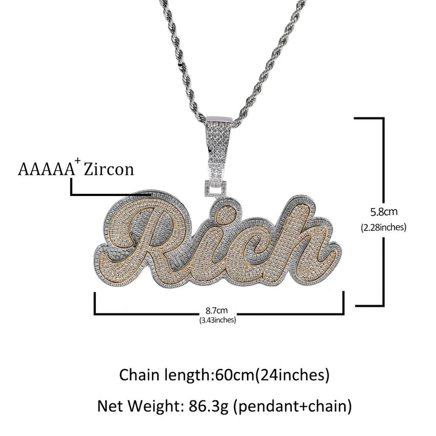 [Custom] Double Layer Cursive Letter Pendant