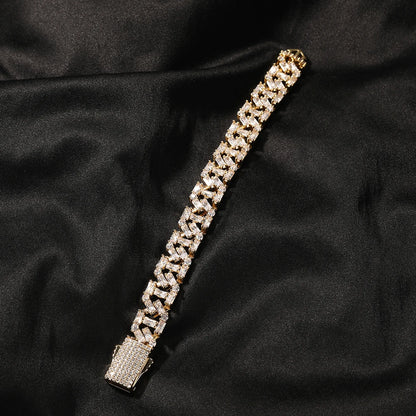 13mm Baguette Cuban Bracelet/Chain