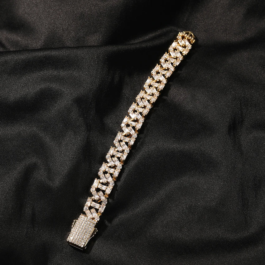 13mm Baguette Cuban Bracelet/Chain