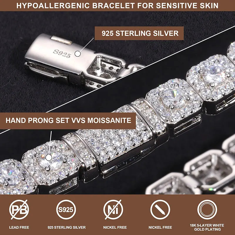 VVS1 Moissanite 6mm Width Bracelet