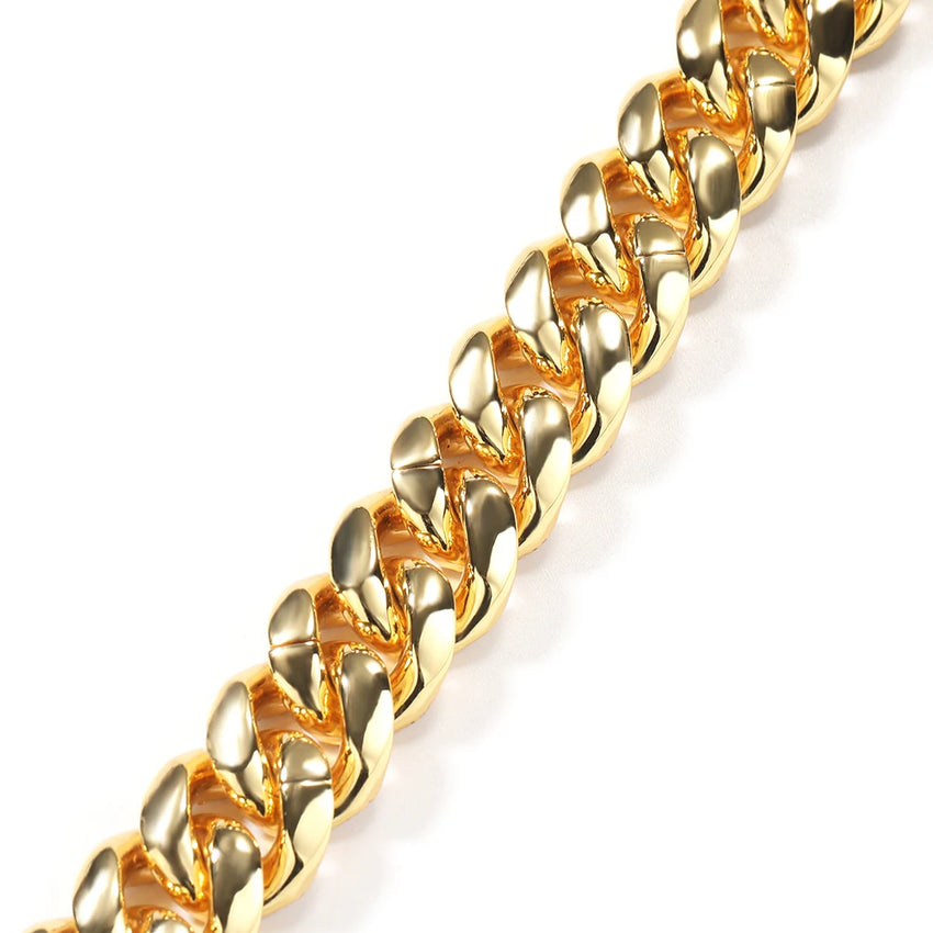 18mm Baguette Miami Cuban Chain Bracelet