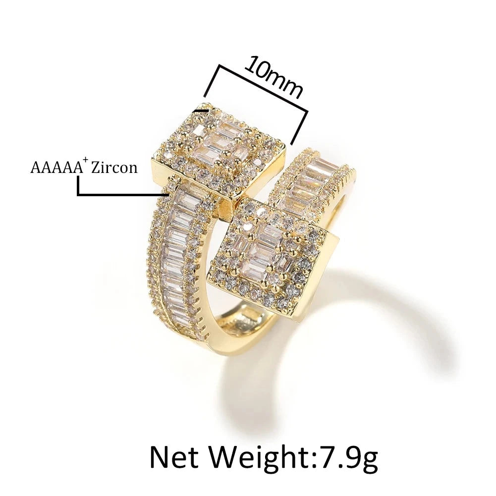 Baguette Open Ring  Adjustable