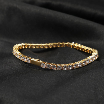 3MM/4MM Tennis Bracelet With Spring-Ring Clasp