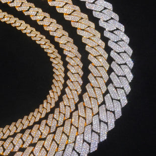 VVS1 Moissanite 18k Gold Cuban Chains & Bracelets