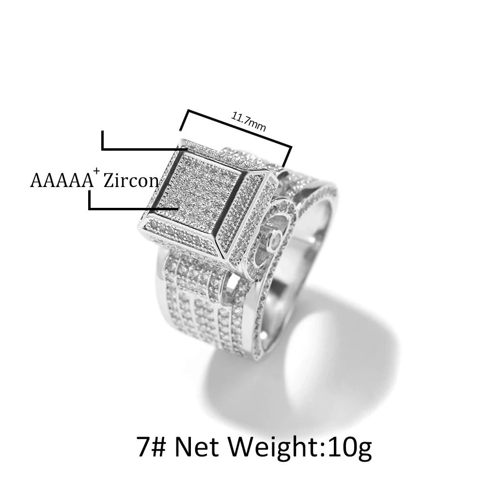 Square Double Layer Charm Ring