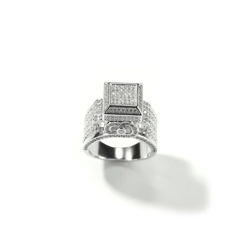 Square Double Layer Charm Ring