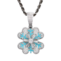 VVS1 Moissanite Glow In Dark Snowflake Pendant